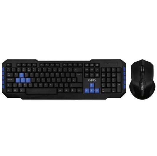 ANG WS-880 Wireless Gaming Keyboard And Optical Mouse Combo – Black & Blue